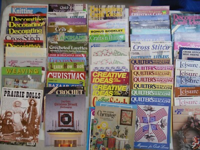 100+ Back Issues Vtg Craft Magazine Lot 1970-90's Crochet Doll Needlepoint Quilt