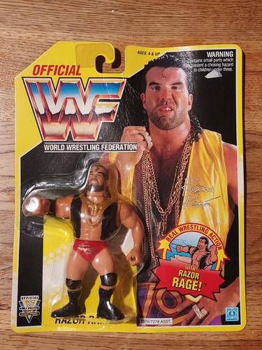 Hasbro WWF WWE RAZOR RAMON 1993 US Yellow Card Fig...