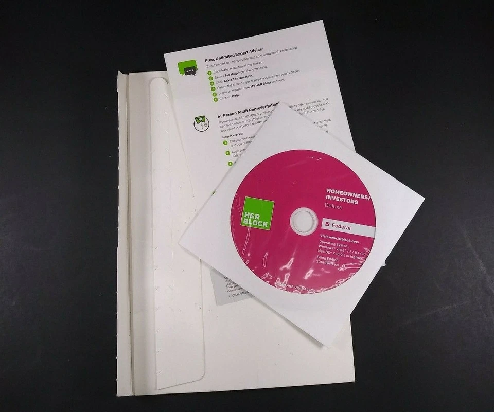 H&R Block Tax Software Deluxe 2018 Federal Only !! w/ 5% Bonus Offer OPEN BOX - Image 2 of 4