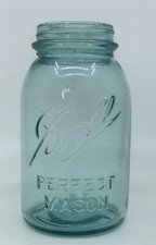 Vintage Aqua Blue #14 Ball "Perfect" Mason Caning Jar No Lid
