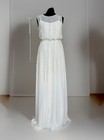 Chiffon Beaded Overlay Wedding Dress in Ivory Size 10