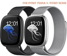 Metal Watch Band MagneticMilanese Steel Strap For Fitbit Versa 4 3/Sense 2 1