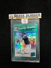 2017 Dansby Swanson Panini Donruss Optic Rated Rookie On Card Auto Green /5 RC