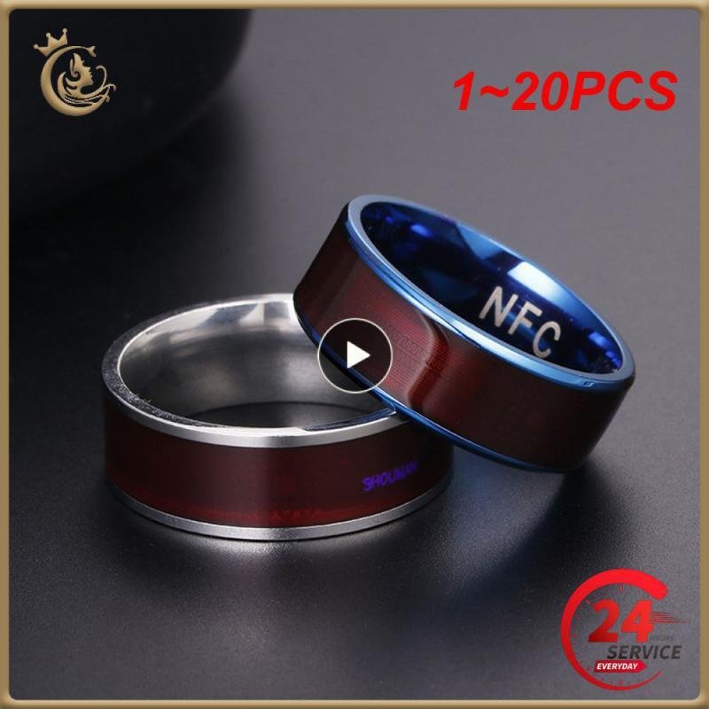 1~20PCS Fashion Men's Wear NFC Smart Ring Stainless Steel Pay Finger Digital Rin