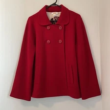 Talbots 100% Merino Wool Sweater Coat Double Breasted Jaket Classic Size L