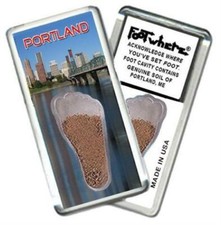 Portland, ME FootWhere® Souvenir Fridge Magnet. Made in USA