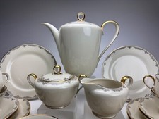 Tirschenreuth Bavaria Tee Kaffeeservice 6 Pers. Vintage Goldrand Elfenbein