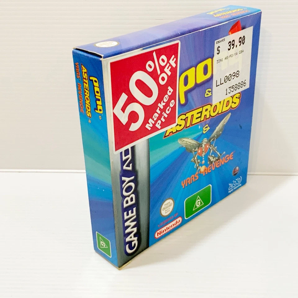 3 In 1 - Pong / Asteroids / Yars Revenge + Box, Manual, Insert CIB - GBA - VGC - Image 2 of 4