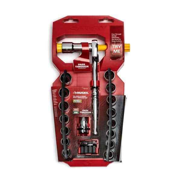 Husky 3/8 in. Drive 6-Point Pass-Thru Ratchet and Socket Set Husky 3/8 in. Drive 6-Point Pass-Thru Ratchet and Socket Set