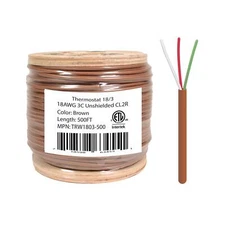 18/3 Thermostat Wire HVAC Bare Copper Cable CMR/Riser-Rated Power Circuit 500ft