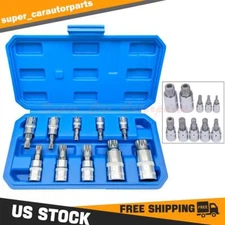 10x For XZN Triple Square Spline Bit Socket Set 12 Points with Carrying Case US