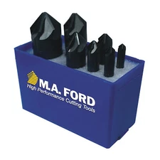 M.A. FORD 79000002 7 Pc. 1/4" to 1" 82Deg High Speed Steel Countersink Set