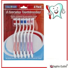 6x TOOTHBRUSH Extra Clean Denta Easy Soft Grip Everyday Home Travel Multi Pack