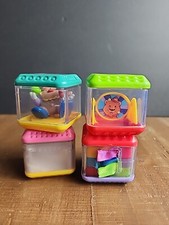 Fisher-Price Peek A Boo Blocks Lot 4 Sensory Stacking Sand Ribbon Clown Spinner