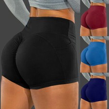 Women Hot Pants High Waist Yoga Shorts Butt Lift Scrunch Booty Gym Sport Bottom1