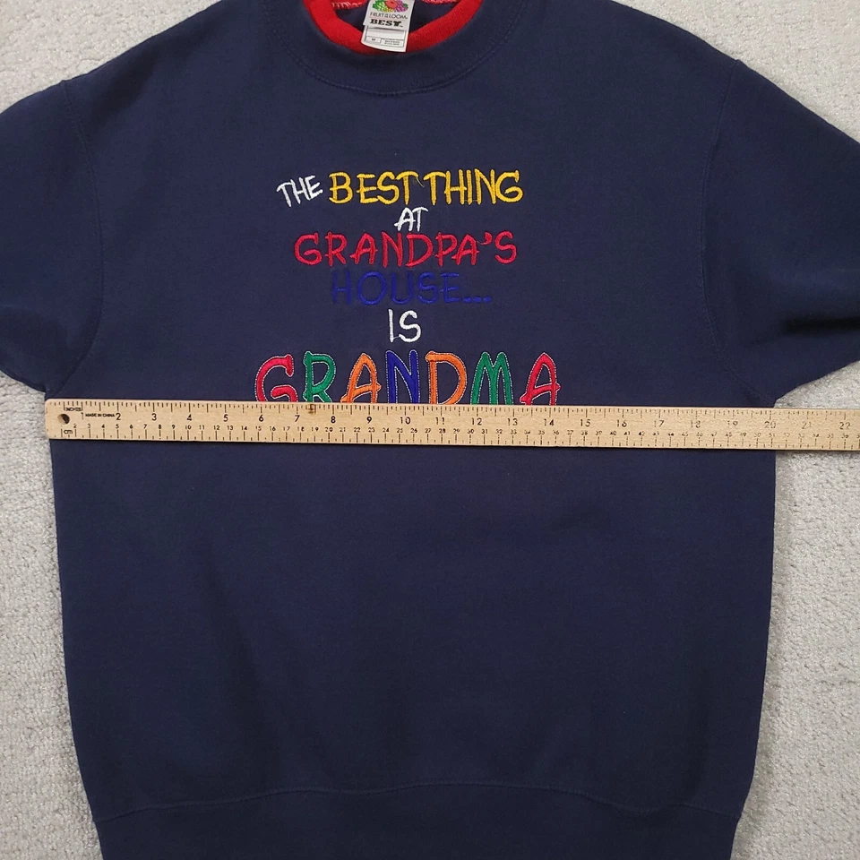 Sudadera vintage Fruit Of The Loom abuela para mujer talla M azul bordada  Foto 3 de 4