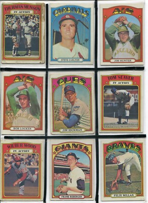 *C1 - 1972 Topps 22 card lot:  Hunter, Carlton, Munson, Seaver, Santo, etc.