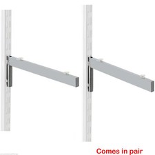 CHROME GARMENT RAIL TWIN SLOT UPRIGHT CLOTHES DISPLAY AND SHELVING BUDGET SYSTEM