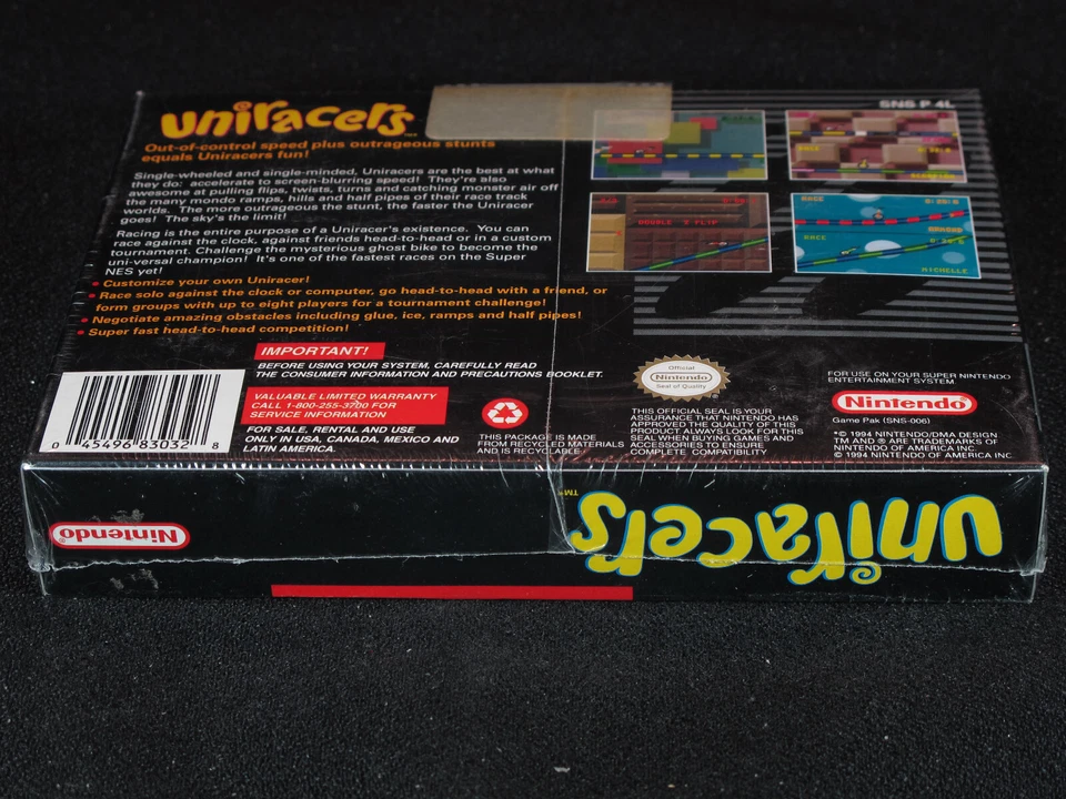 Super Nintendo SNES Uniracers NIB Brand New in Box Factory Sealed Near-Mint RARE - Image 4 of 4