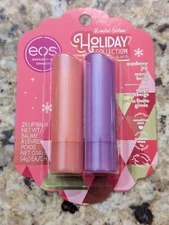 EOS 2 pc set Cranberry Joy and Merry Berry Lip Balm 0.14 oz ea