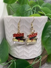 2 Gold-tone Earring Set 2025 Graduation Cap Drop Dangle New Free Ship B6434