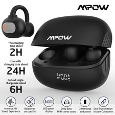 Clip-On Open Ear Earbuds Wireless Bluetooth 5.4 Headphones for Running Workout