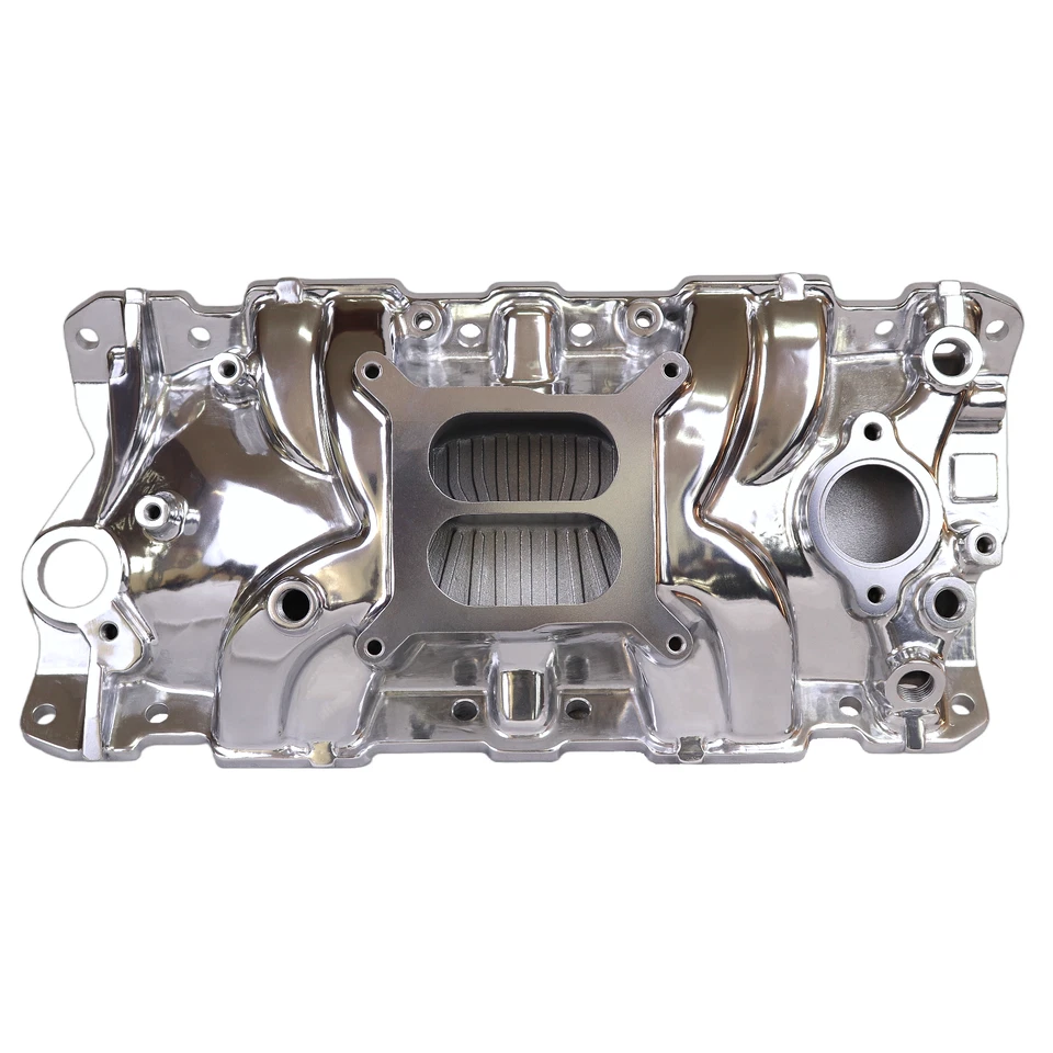 SBC Intake Manifold Performer Dual Plane For Small Block Chevy 55-86 Polished Foto 3 de 4