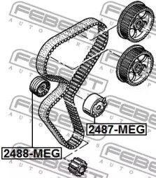2488-MEG UMLENKROLLE FÜHRUNGSROLLE ZAHNRIEMEN FEBEST FÜR NISSAN 1.6 G15 1.6L - Bild 3 von 6