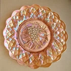 IMPERIAL 11 INCH MARIGOLD HEAVY GRAPE CHOP PLATE -BEAUTIFUL CHOP PLATE