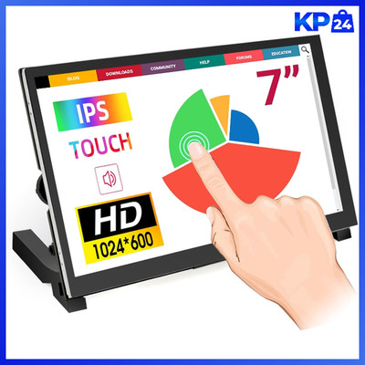 Touchscreen Monitor 7 Zoll 1024x600 IPS Tragbar für Raspberry Pi PC
