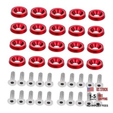 20PCS Fender Bumper Washer Bolt M6x20mm 6061 T6-Grade CNC Billet Aluminum Red