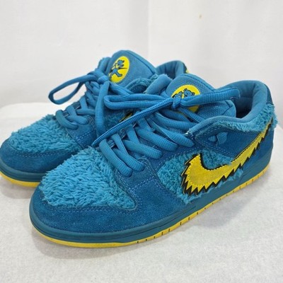 Nike SB Dunk Low Grateful Dead Bear Blue Fuzzy Sneakers Men US7.5 EU40