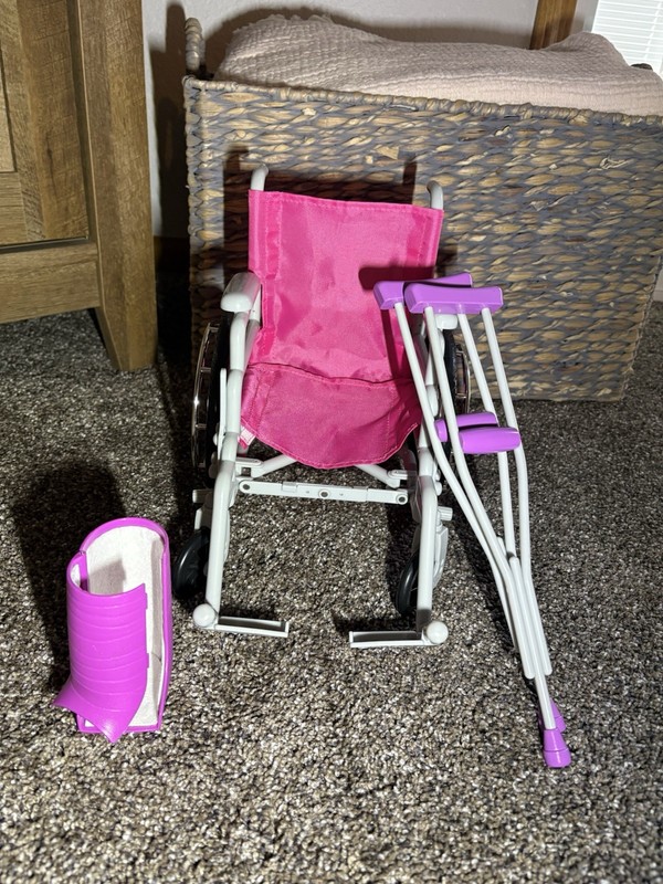 ENERTEC Heal And Care Wheelchair Crutches Cast Set For 18” Dolls