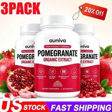 3PACK Auniva Pomegranate Extract Capsules, Natural Pomegranate Supplement US
