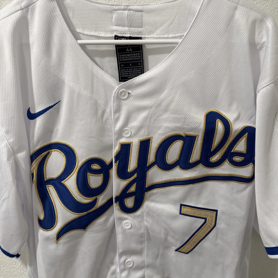 Bobby Witt Jr #7 Royals Replica White/ GOLD Champions - All Stitched Jersey - Image 4 of 4