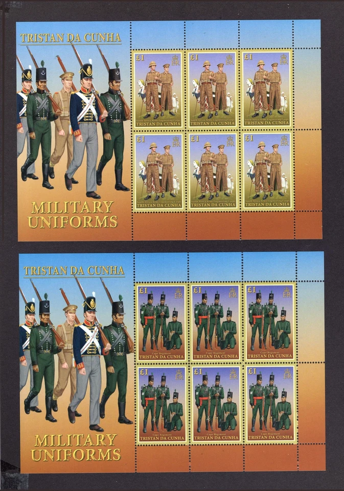 M28222 Tristan Da Cunha 2007 Military Uniforms ^ Sheets X6 UMM Sg 901/6 Cat £138 - Изображение 3 из 3