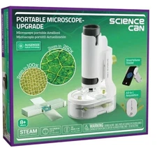 Portable Microscope Upgrade. Ages 8+. Science Can.  250x Magnification. 8 Slides