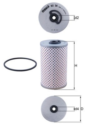 Kraftstofffilter MAHLE KX 36D Filtereinsatz Feinfilter Vorfilter für VOLVO D06 2