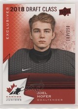 2020 Team Canada Juniors 2018 Draft Class Exclusives 188/250 Joel Hofer #93 z6b