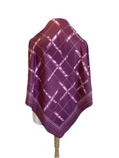 Vintage Burgundy Geometric Square Scarf Pink Abstract Checkered Retro Style A8