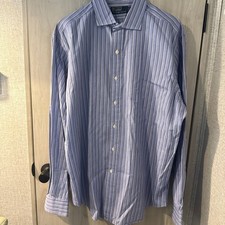 Polo Ralph Lauren Men's Blue Striped Long Sleeve Dress Shirt