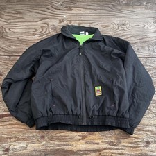 Vintage 90 s Ocean Pacific Windbreaker Jacket SZ L Black Full Zip
