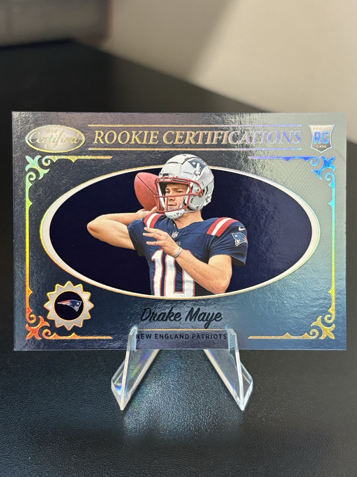 2024 Panini Certified Drake Maye Rookie Certifications Case Hit SP Pats #RC-DME