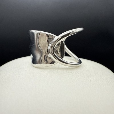 Sterling Silber S925 Bypass Wickel Ring offen verstellbar minimalistisch modern Größe 6