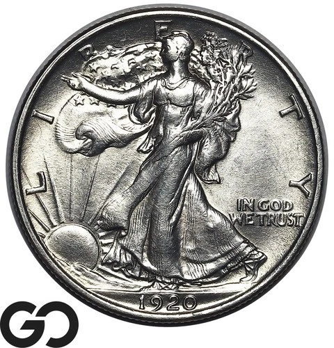 1920 Walking Liberty Half Dollar, Tough This Nice, Choice Gem BU++ Better Date!