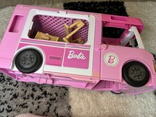 Barbie 3-in-1 Dream Camper Van Pink Fold Out Playset Good Condition