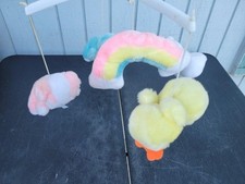 Vintage Pansy Ellen Rainbow Bear Duck Crib Mobile Pastel Plush Girls Nursery
