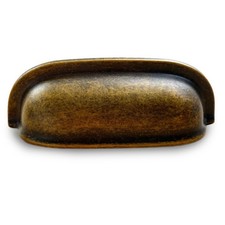 Antique Brass Cabinet Pulls, Bronze Cup Pulls, Retro Kitchen Cabinet Handles,...