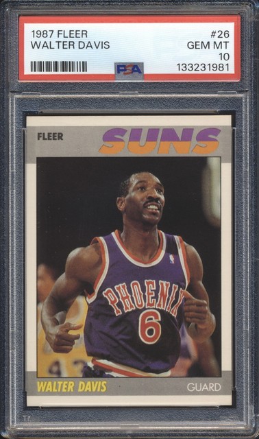 1987 Fleer Basketball Walter Davis #26 PSA 10 PHOENIX SUNS GEM MINT POP 24 HOF