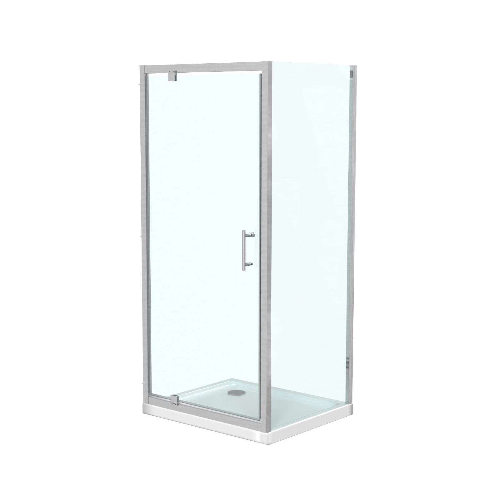 Shower Pivot Door 900mm x 1850mm & 900mm Side Panel with Tray and Waste